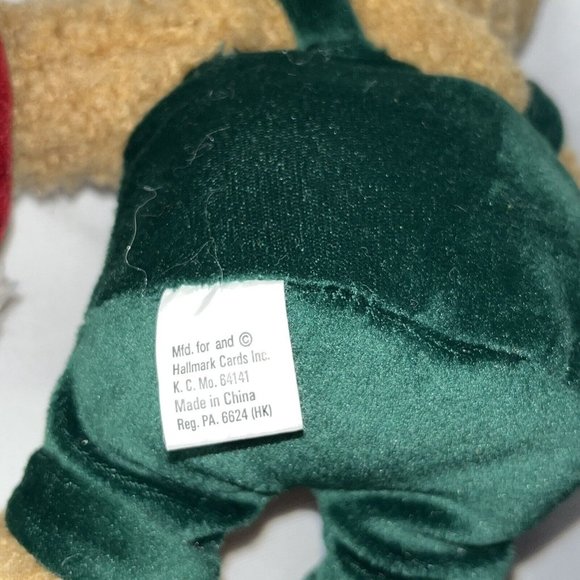VTG Hallmark Kiss Kiss Mistletoe Plush Teddy Bears Magnetic Noses Christmas - Picture 8 of 14